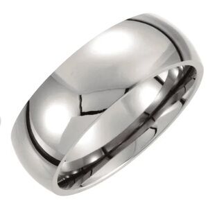 🩶 Titanium 8 mm Domed Polished Band 🩶